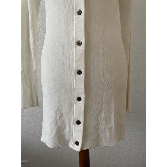 L'Agence Sweater Cardigan Lucas Ribbed V Neck Bell Sleeve Knit - Picture 4 of 12